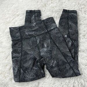 Lululemon Time To Sweat Crop 23" Velocity Mesh Island Mist Black